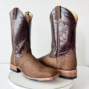 NEW Rod Patrick Mens Cowboy Boots 12 AA Brown Exotic Leather Western Square Toe